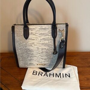 Caroline Fairest Grey Whitecap Small Leather Satchel